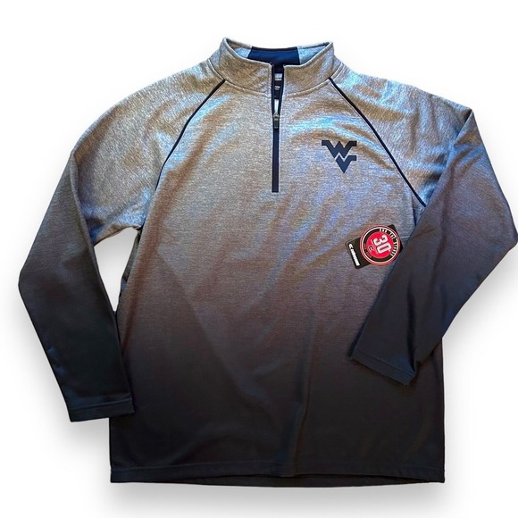 West Virginia Mountaineers Pullover Colosseum Gray Sitwell Sublimated Size L NWT - Picture 1 of 12
